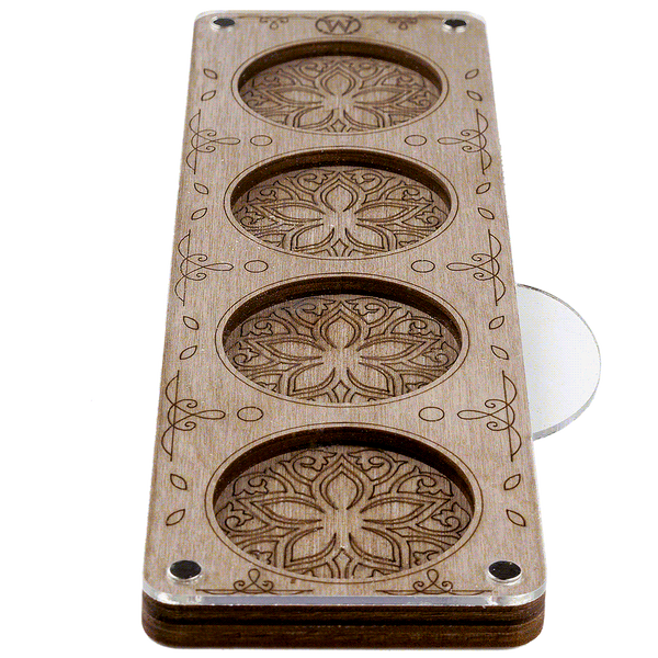 Wood bead organizer with transparent lid