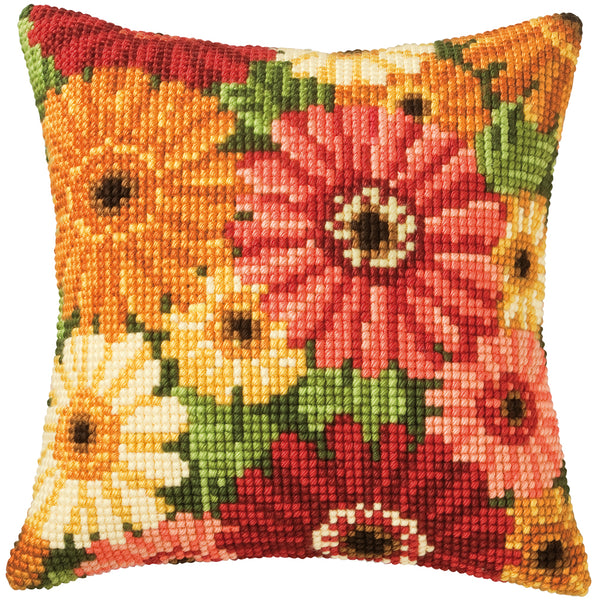 DIY Cross stitch cushion kit Summer flowers