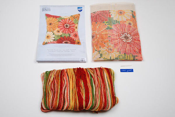 DIY Cross stitch cushion kit Summer flowers