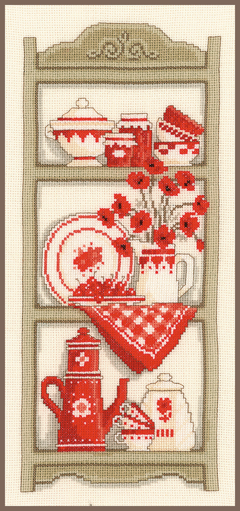 DIY Counted cross stitch kit Rustic kitchen rack 18 x 38 cm / 7.2