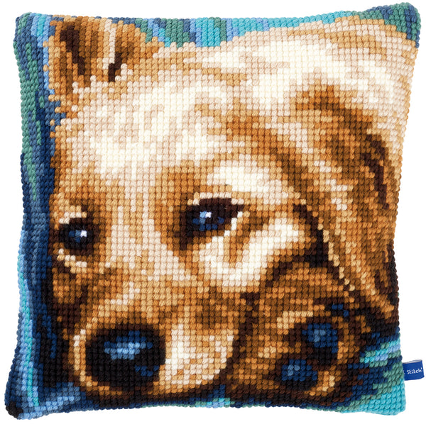 DIY Cross stitch cushion kit Dog