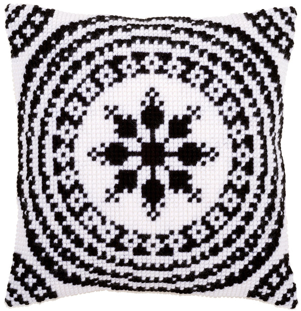 DIY Cross stitch cushion kit Black and white