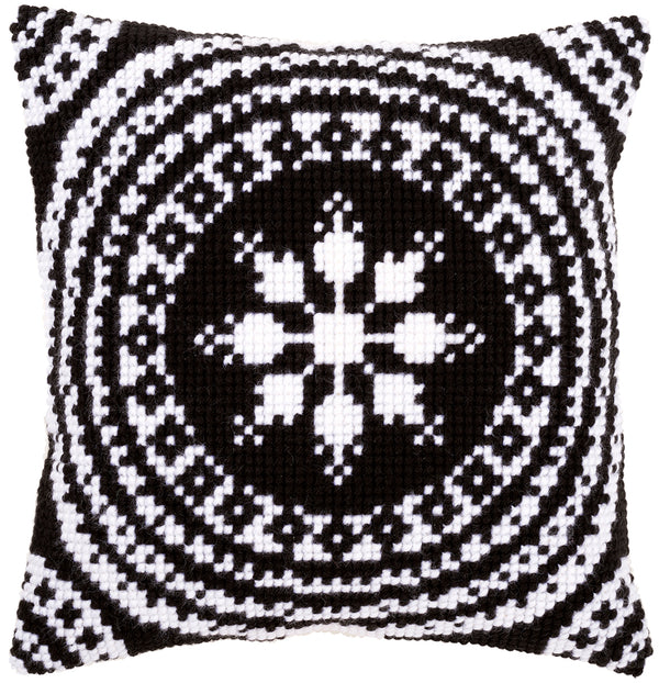 DIY Cross stitch cushion kit Black and white