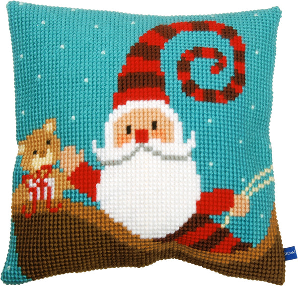 DIY Cross stitch cushion kit Happy santa