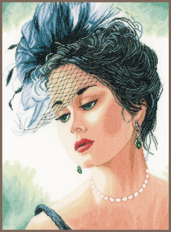 DIY Counted cross stitch kit Lady with hat