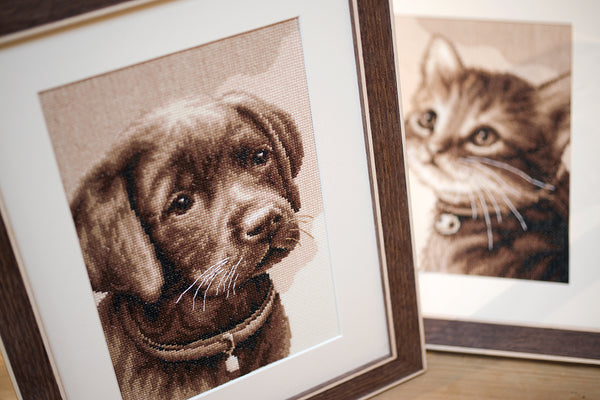 DIY Counted cross stitch kit Labrador puppy 24 x 31 cm / 9.6