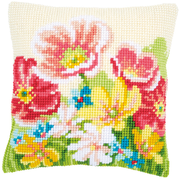 DIY Cross stitch cushion kit Summer flowers