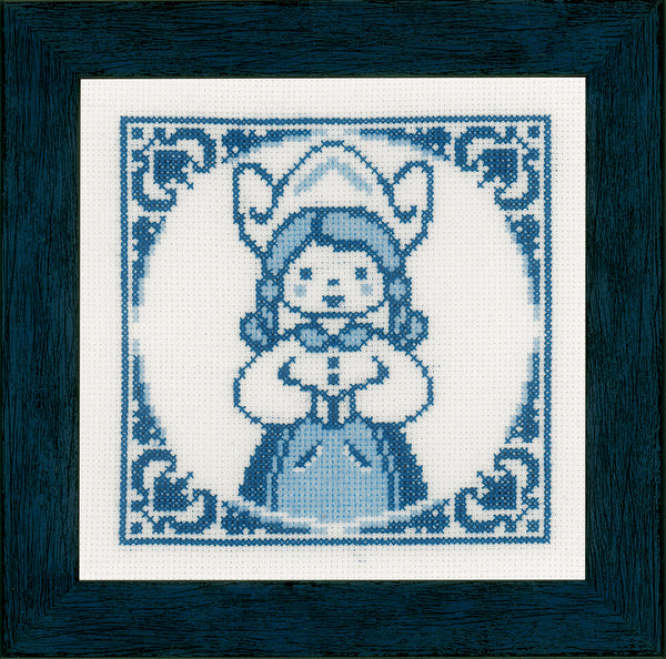 DIY Counted cross stitch kit Delft blue set of 4