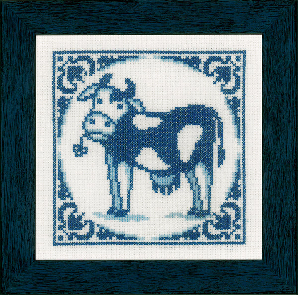 DIY Counted cross stitch kit Delft blue set of 4