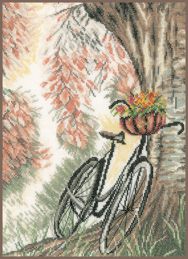 DIY Counted cross stitch kit Bike & flower basket