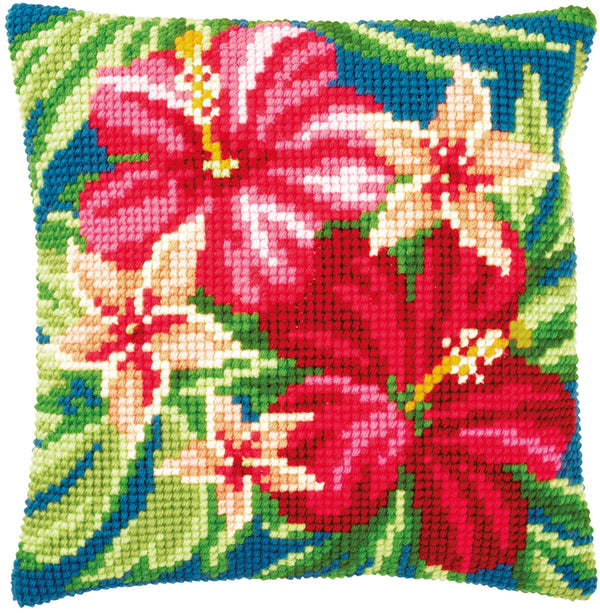 DIY Cross stitch cushion kit Botanical flowers