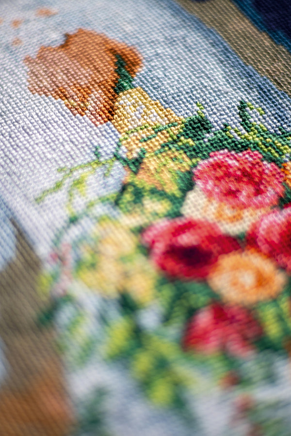 DIY Counted cross stitch kit Bridal bouquet 21 x 29 cm / 8.4