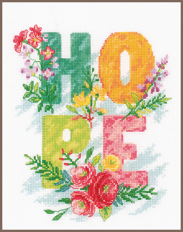 DIY Counted cross stitch kit Hope 20 x 25 cm / 8