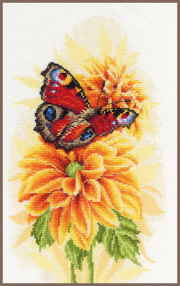 DIY Counted cross stitch kit Fluttering butterfly 22 x 33 cm / 8.8
