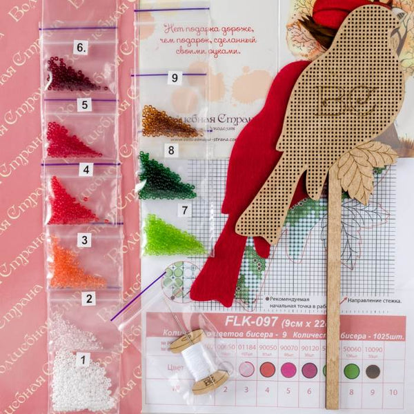 DIY Beaded embroidery on wood kit