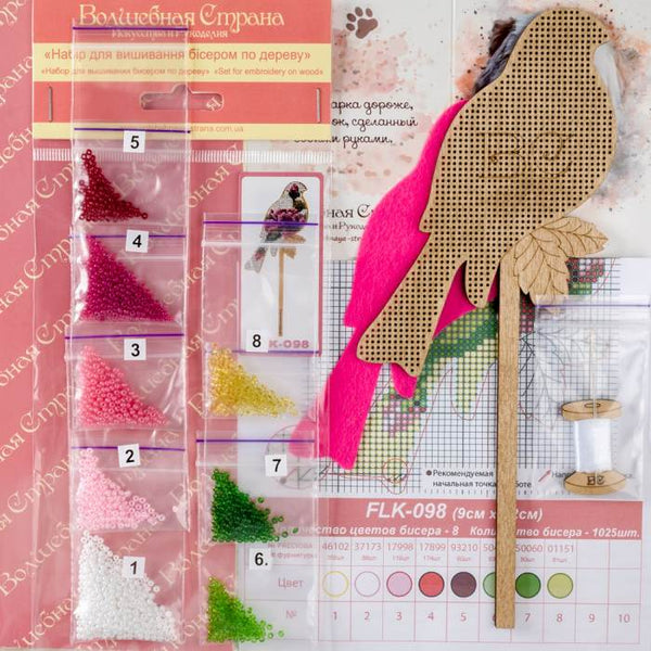 DIY Beaded embroidery on wood kit