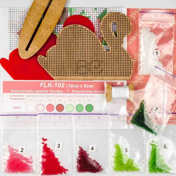 DIY Beaded embroidery on wood kit