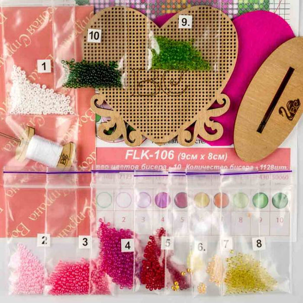 DIY Beaded embroidery on wood kit