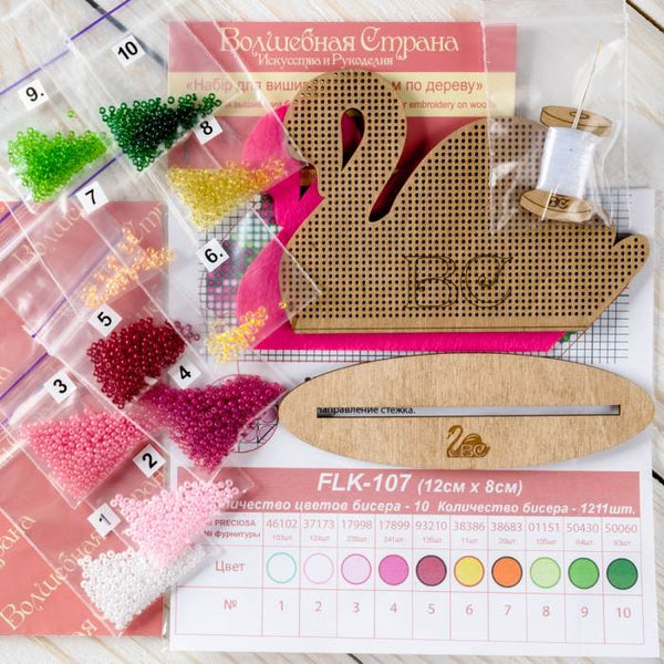 DIY Beaded embroidery on wood kit
