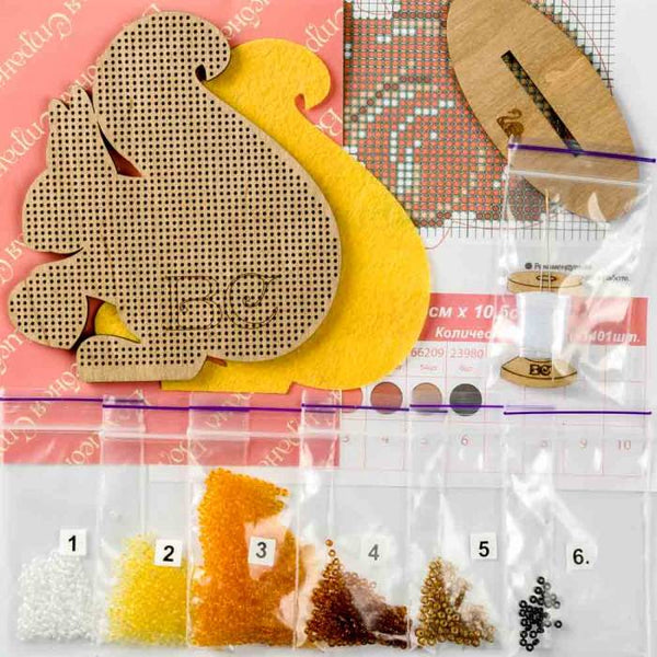 DIY Beaded embroidery on wood kit