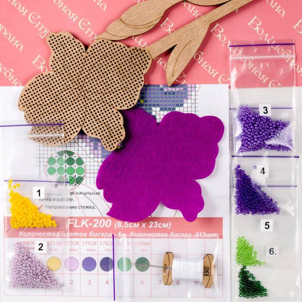 DIY Bead embroidery kit on wood