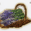 DIY Cross stitch kit on wood "Lavender" 3.9x3.1 in / 10.0x8.0 cm