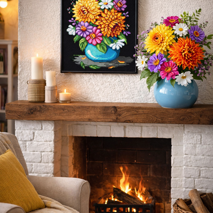 DIY Printed Tapestry Kit “A Bouquet of Dahlias” Needlepoint Kit