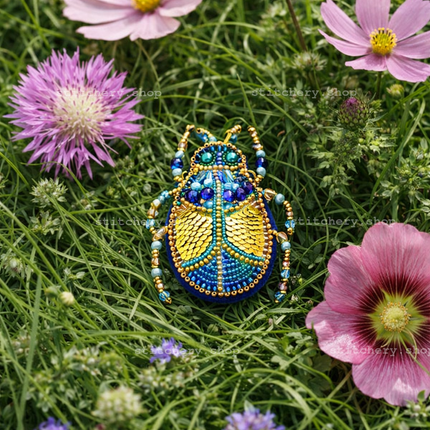 Beadwork kit for creating brooch "Azurite"