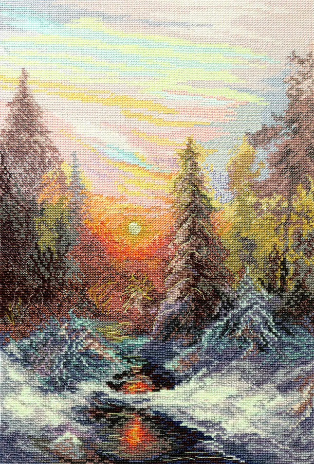DIY Counted Cross Stitch Kit "Kiss of the winter sun"