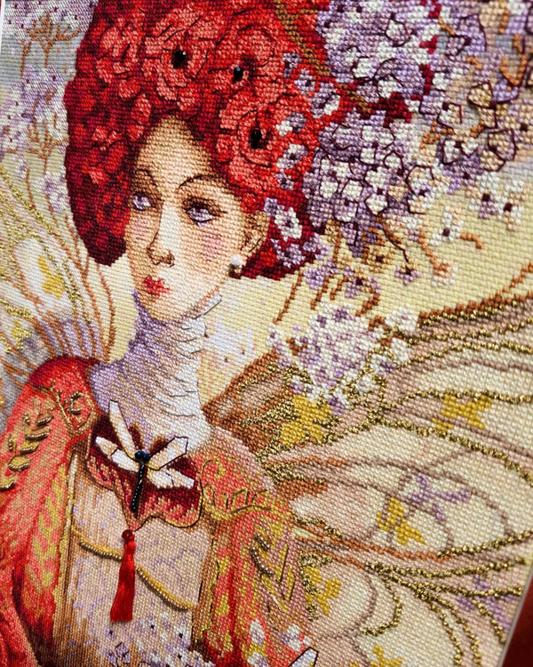 DIY Cross stitch kit with a printed canvas 