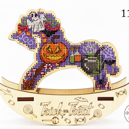 🎠 DIY Counted Cross Stitch Kit Rocking Horse "Halloween"