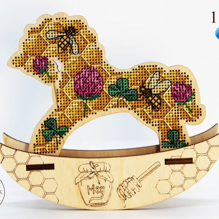 🎠 DIY Counted Cross Stitch Kit Rocking Horse "Honey"