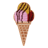 DIY Beaded embroidery on wood kit "Ice cream"