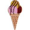 DIY Beaded embroidery on wood kit "Ice cream"