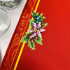 DIY Table Runner kit "Christmas Flower", Bead Embroidery Kit, Handmade table runner