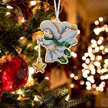 Christmas Bead Embroidery Kit Christmas toys "Christmas Angels" Set 3pcs Christmas tree toys