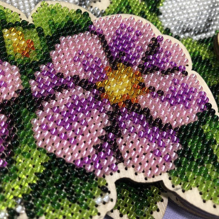 DIY Beaded Door Wreath Kit "Easter bunny" Embroidery on wood, Home decoration