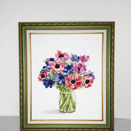 DIY Counted Cross Stitch Kit "Anemones"
