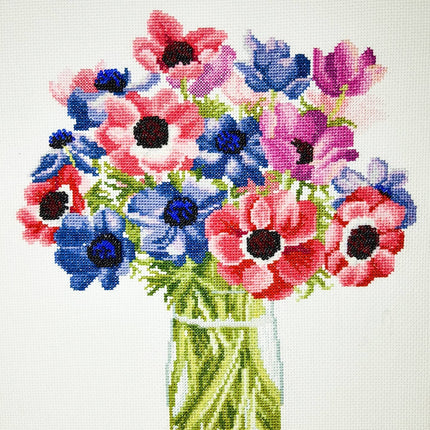 DIY Counted Cross Stitch Kit "Anemones"