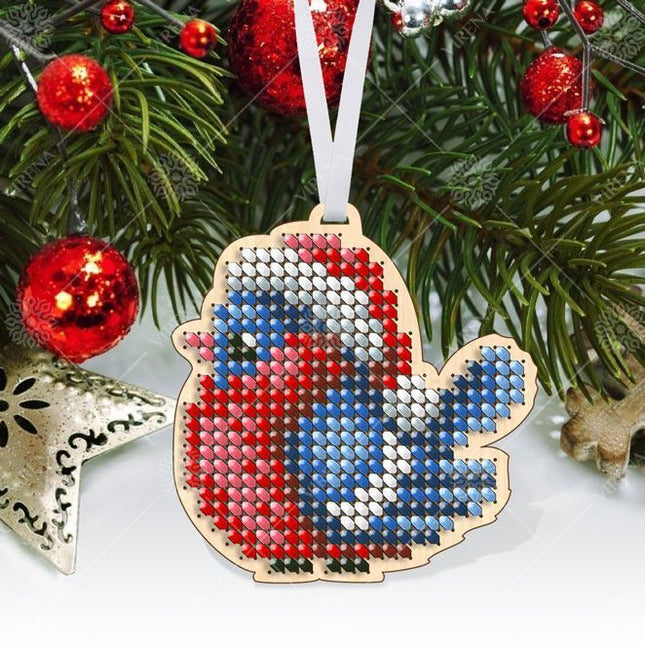 Christmas Bead Embroidery Kit Christmas toys Set 5 pcs Christmas tree toys