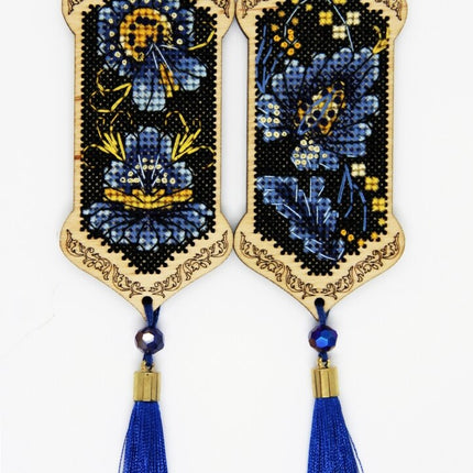 DIY cross stitch kit on wood "Petrykivka", Christmas tree toy