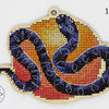 DIY cross stitch kit on wood "Snake", Christmas tree toy