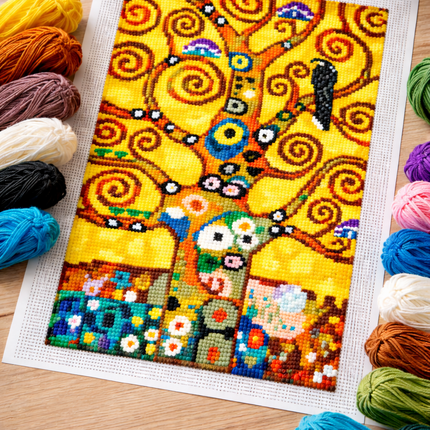 DIY Printed Tapestry Kit ““The Tree of Life”, by Gustav Klimt” Needlepoint Kit