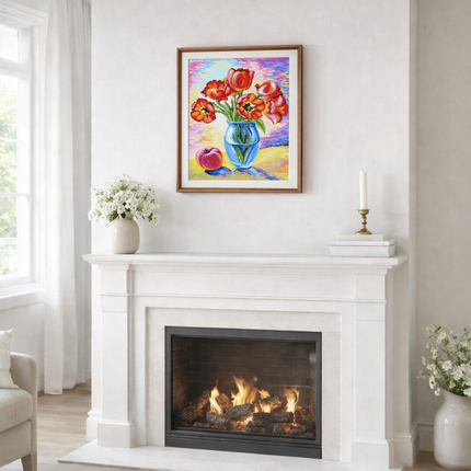 DIY Printed Tapestry Kit “ A vase with tulips” Needlepoint Kit