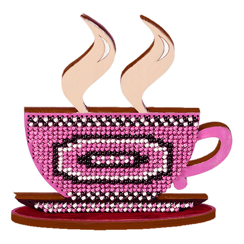 DIY Beaded embroidery on wood kit "A cup of coffee"