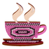 DIY Beaded embroidery on wood kit "A cup of coffee"