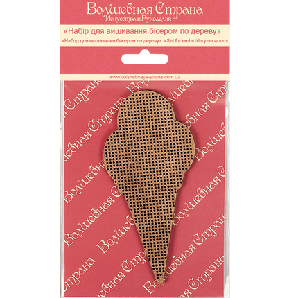 DIY Beaded embroidery on wood kit "Ice cream"