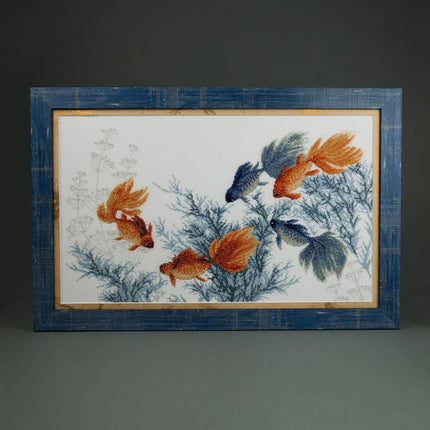 DIY Counted Cross Stitch Kit "Goldfishes. Fulfillment of five desires"