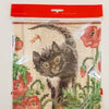 DIY Cross Stitch Kit "Cat in Poppies" with Printed Tapestry Canvas