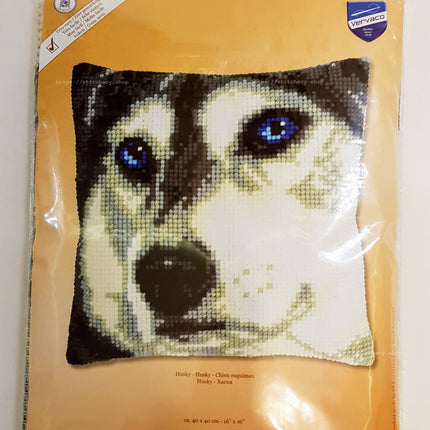 DIY Cross stitch cushion kit "Husky"